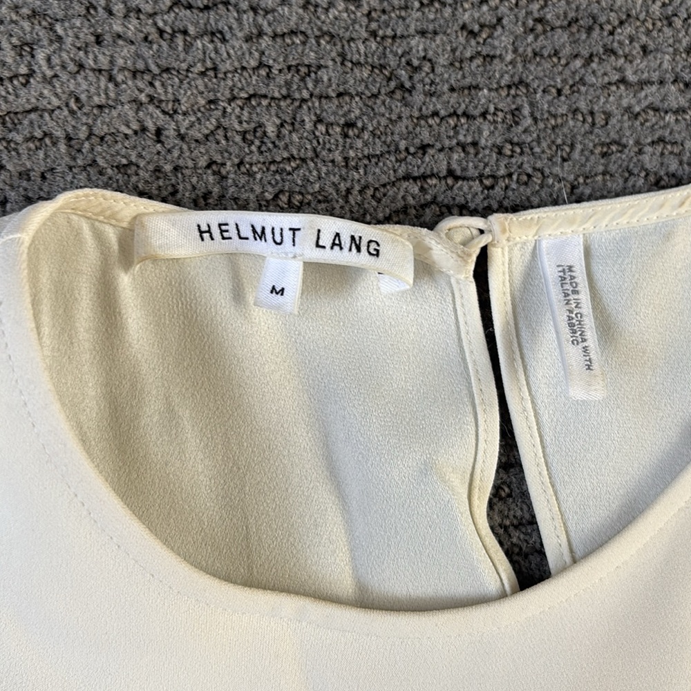 Helmut Lang Cream Asymmetrical Sleeveless Tank Top - Picture 2 of 3